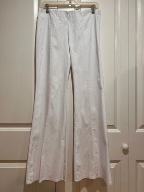 White bootcut pullon pants